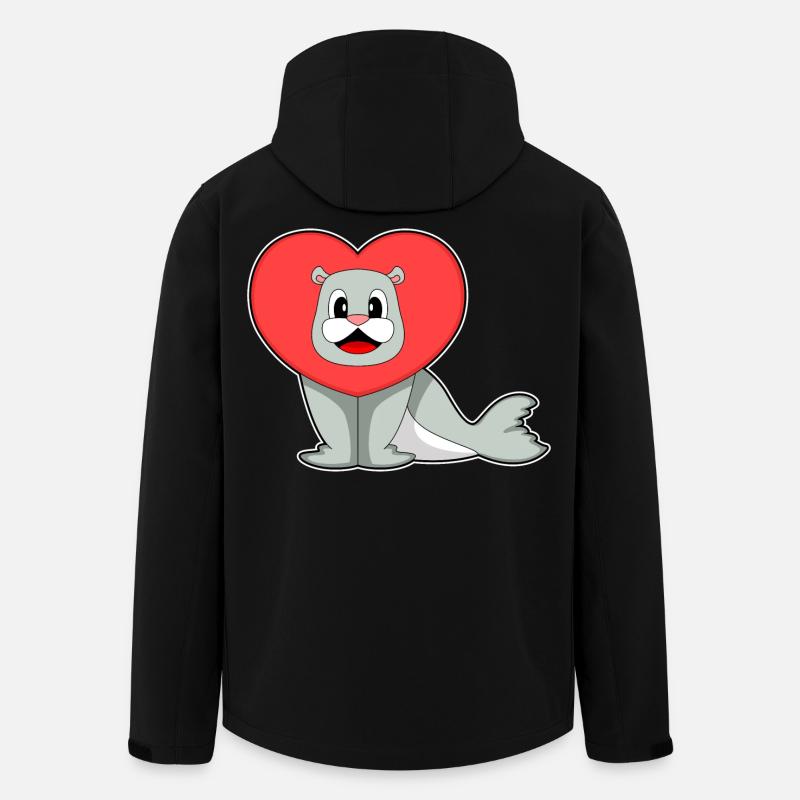 Seehund Herz - Recycelte Männer Softshell-Jacke von Stanley/Stella - Schwarz
