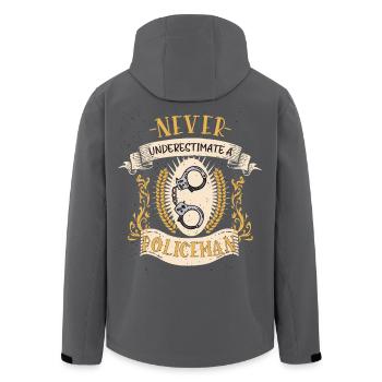 Officier de police, application de la loi, cadeau drôle - Veste softshell homme en polyester recyclé Stanley/Stella - noir - Dos - AI Model Male 185 light (185cm)
