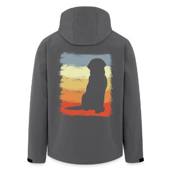 Hund Zeichnung Vintage Look - Recycelte Männer Softshell-Jacke von Stanley/Stella - Schwarz - Hinten - AI Model Male 185 light (185cm)