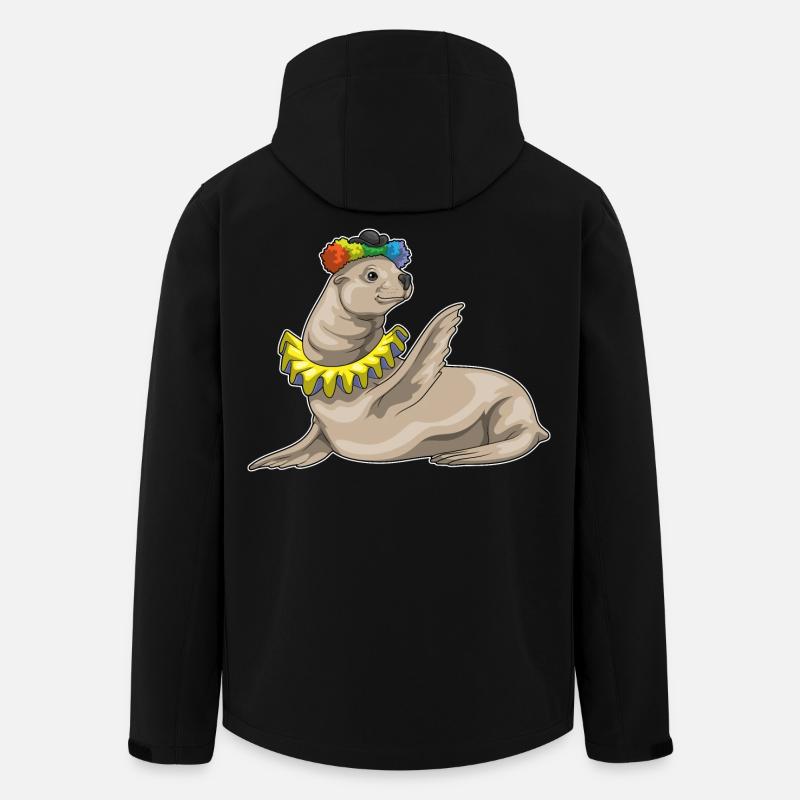 Seehund Clown - Recycelte Männer Softshell-Jacke von Stanley/Stella - Schwarz
