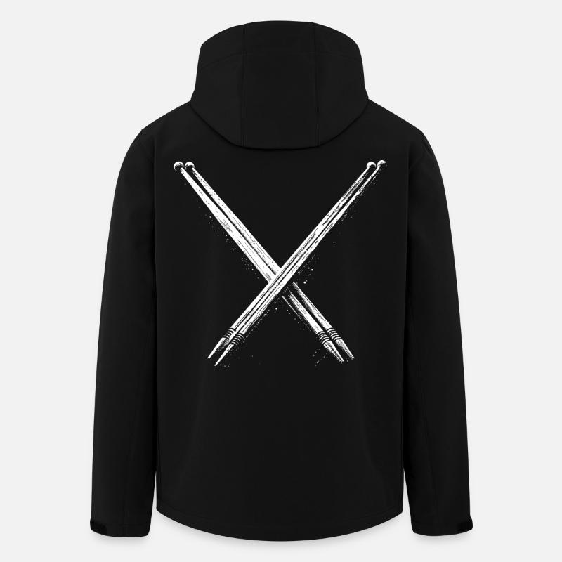 Drumsticks Drawing - Men’s Recycled Softshell Jacket by Stanley/Stella - black
