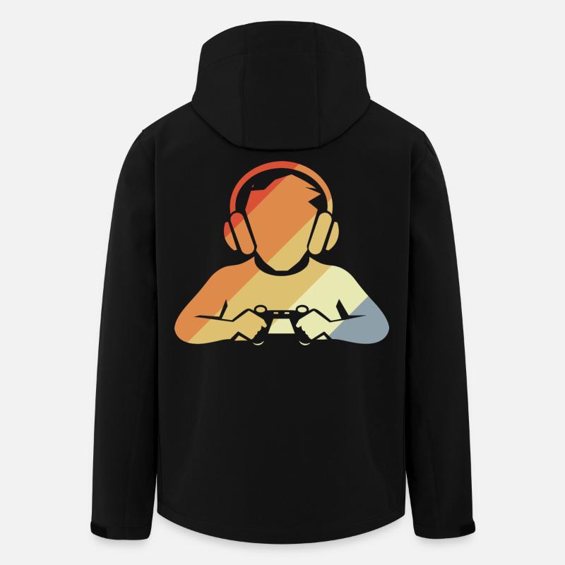 Gamer Retro Look - Recycelte Männer Softshell-Jacke von Stanley/Stella - Schwarz