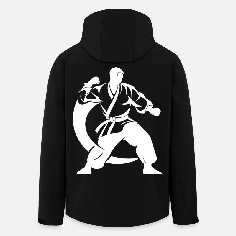 Karateka Zeichnung - Recycelte Männer Softshell-Jacke von Stanley/Stella - Schwarz