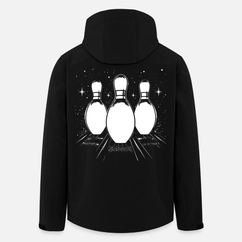 Dessin de bowling - Veste softshell homme en polyester recyclé Stanley/Stella - noir