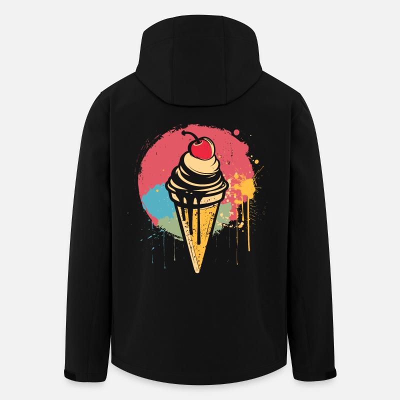 Ice cream cone graffiti - Men’s Recycled Softshell Jacket by Stanley/Stella - black
