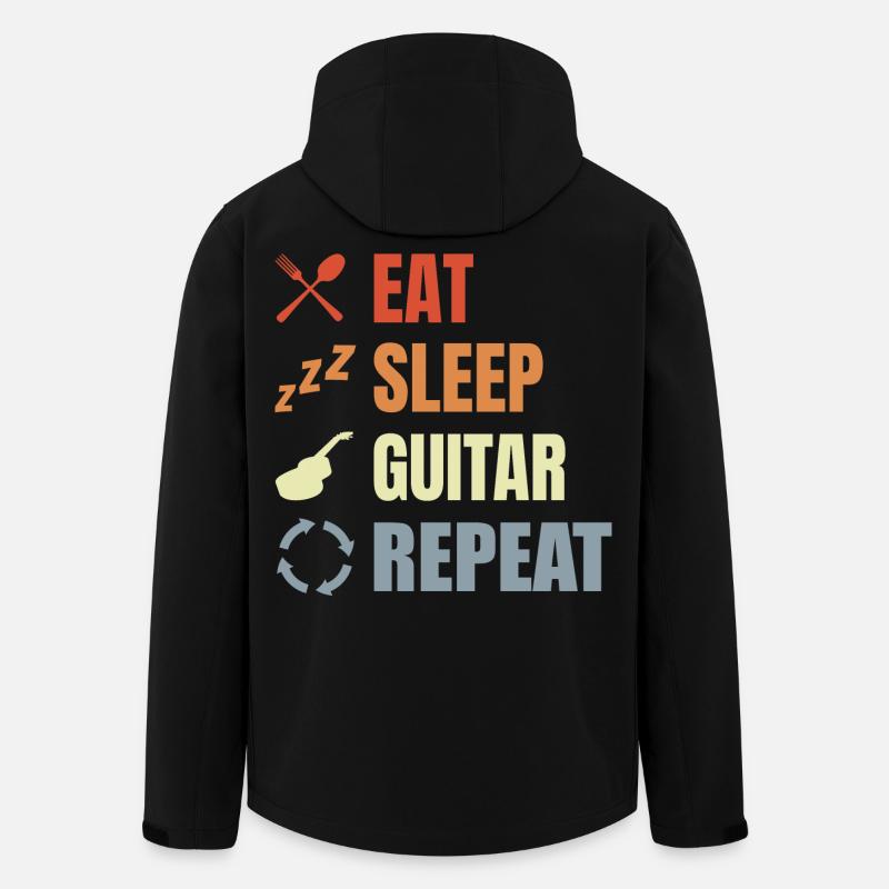 Eat Sleep Guitar Repeat - Veste softshell homme en polyester recyclé Stanley/Stella - noir