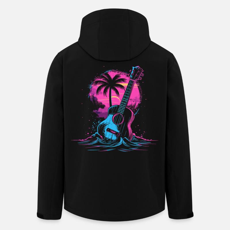 Ukulele 80s Look - Men’s Recycled Softshell Jacket by Stanley/Stella - black