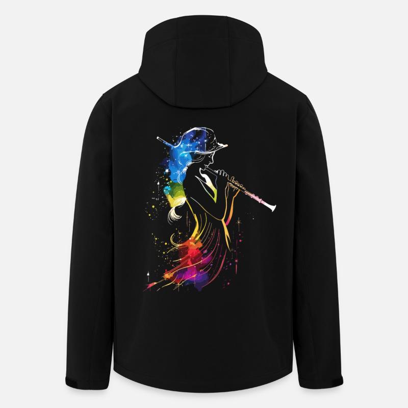 Joueur de flûte Retrowave - Veste softshell homme en polyester recyclé Stanley/Stella - noir