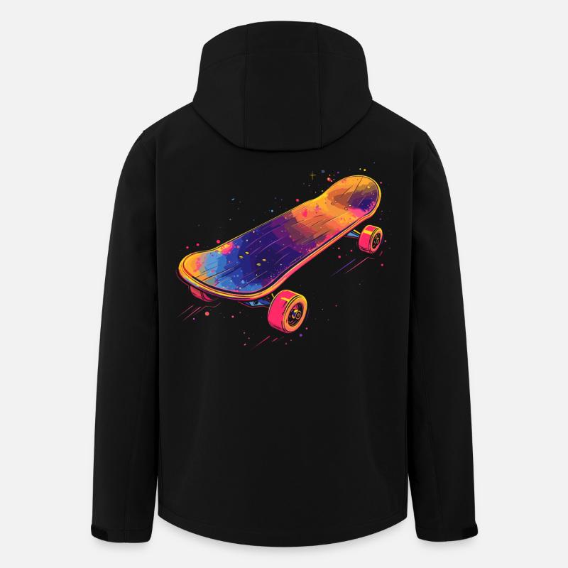 Skateboard Illustration - Men’s Recycled Softshell Jacket by Stanley/Stella - black