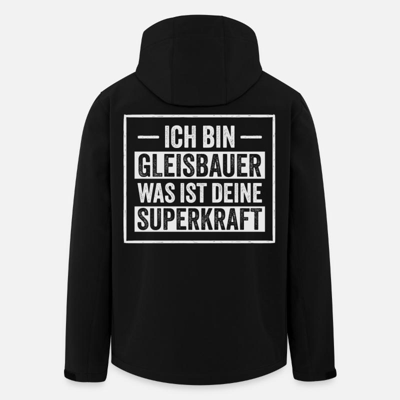 Je suis Geisbauer Votre superpouvoir - Veste softshell homme en polyester recyclé Stanley/Stella - noir