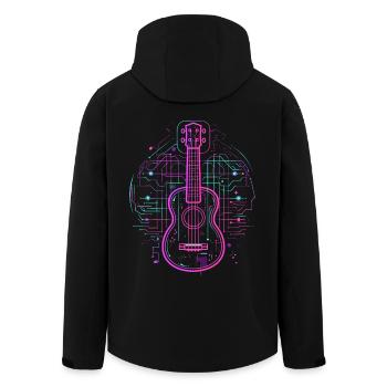 Ukulele Skizze Retro - Recycelte Männer Softshell-Jacke von Stanley/Stella - Schwarz - Hinten - AI Model Male 185 light (185cm)