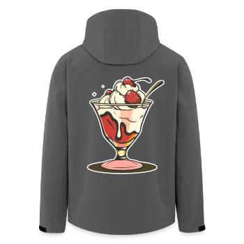 Dessin de coupe glacée - Veste softshell homme en polyester recyclé Stanley/Stella - noir - Dos - AI Model Male 185 light (185cm)