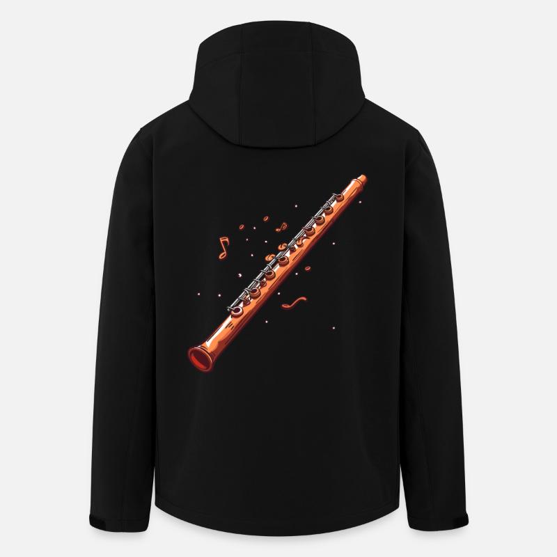 Flöte Grafik - Recycelte Männer Softshell-Jacke von Stanley/Stella - Schwarz