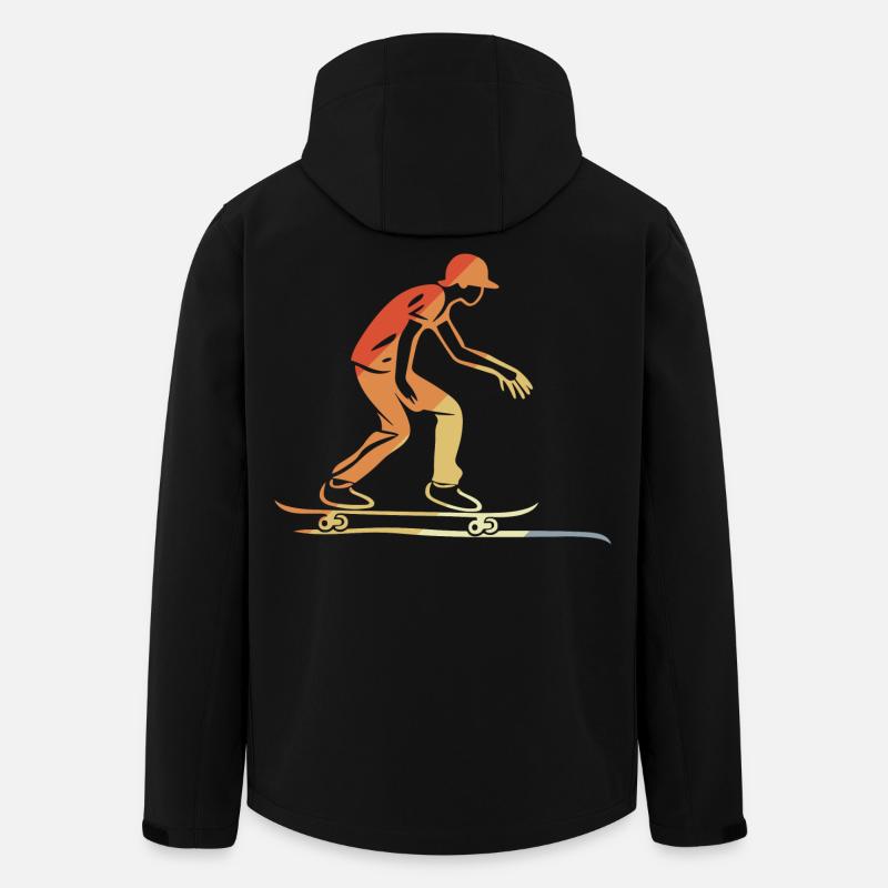 Skateboarder Graphique Rétro - Veste softshell homme en polyester recyclé Stanley/Stella - noir