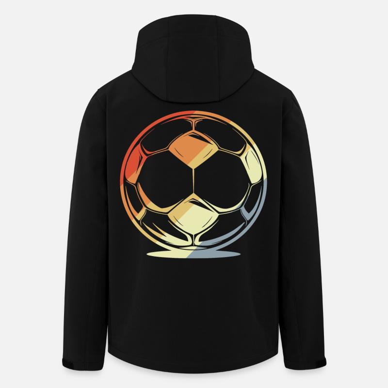 Football dans un style rétro - Veste softshell homme en polyester recyclé Stanley/Stella - noir