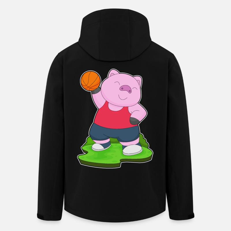 Cochon Basketteur Basketteur - Veste softshell homme en polyester recyclé Stanley/Stella - noir