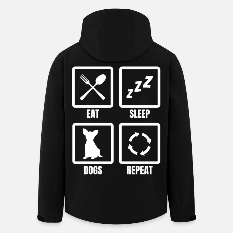 Eat Sleep Dogs Repeat - Men’s Recycled Softshell Jacket by Stanley/Stella - black