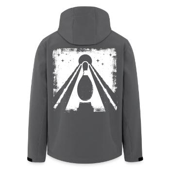 Bowling Pin Grafik - Recycelte Männer Softshell-Jacke von Stanley/Stella - Schwarz - Hinten - AI Model Male 185 light (185cm)
