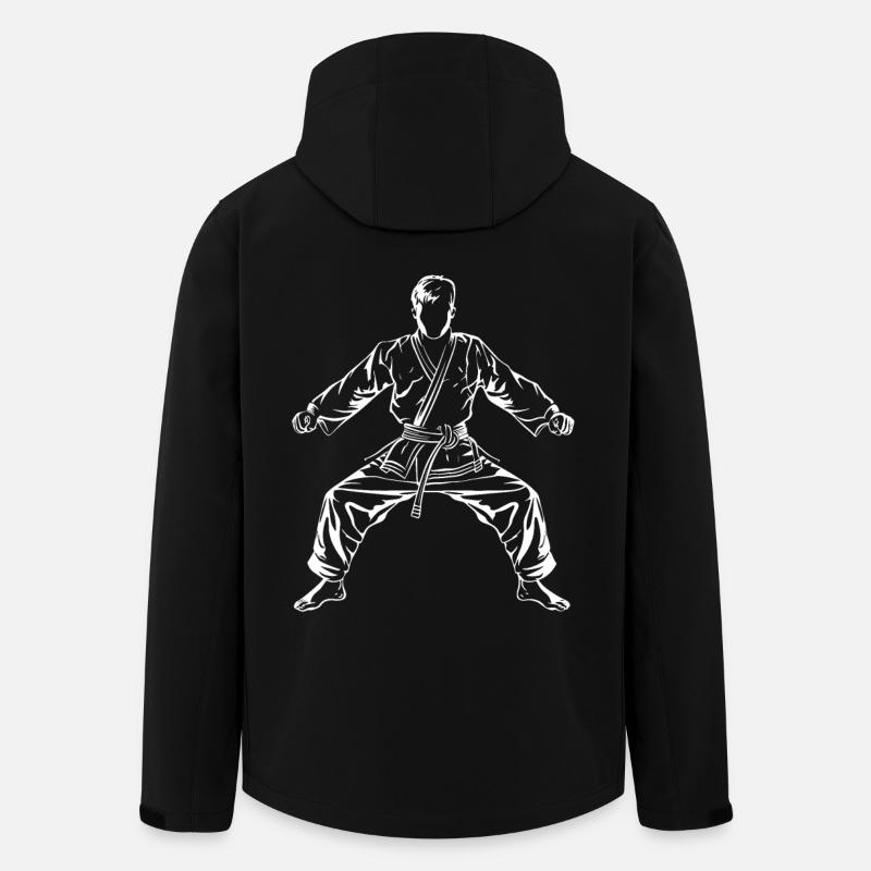 Karate Boy Drawing - Men’s Recycled Softshell Jacket by Stanley/Stella - black