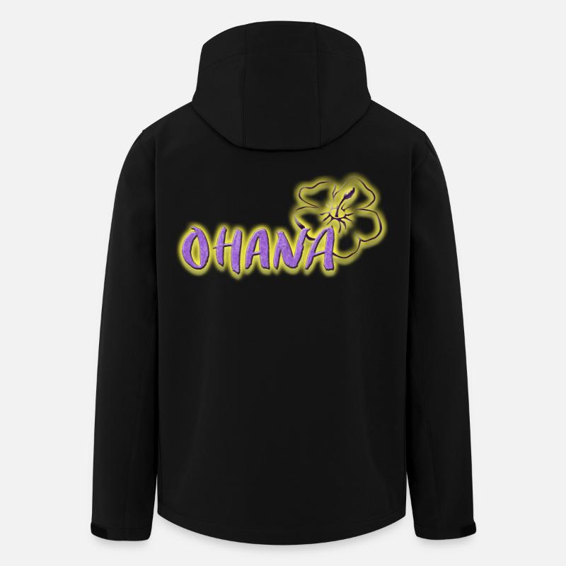 Ohana Hibiskus Blumen Neon-Lila Logo - Recycelte Männer Softshell-Jacke von Stanley/Stella - Schwarz