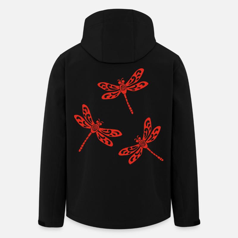 Trio roter Libellen - Recycelte Männer Softshell-Jacke von Stanley/Stella - Schwarz