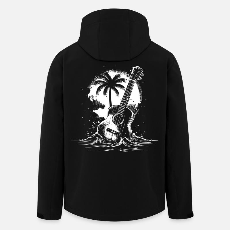 Graphiques pour ukulélé - Veste softshell homme en polyester recyclé Stanley/Stella - noir