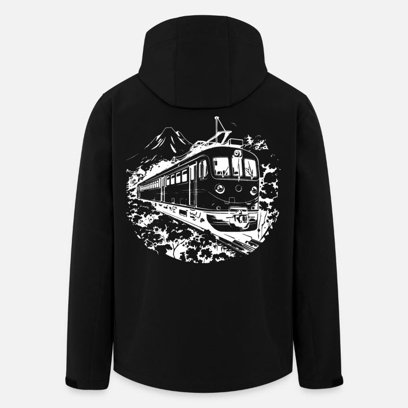 Eisenbahn Grafik - Recycelte Männer Softshell-Jacke von Stanley/Stella - Schwarz