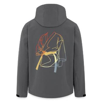 Karateka Drawing Vintage Look - Men’s Recycled Softshell Jacket by Stanley/Stella - black - Back - AI Model Male 185 light (185cm)