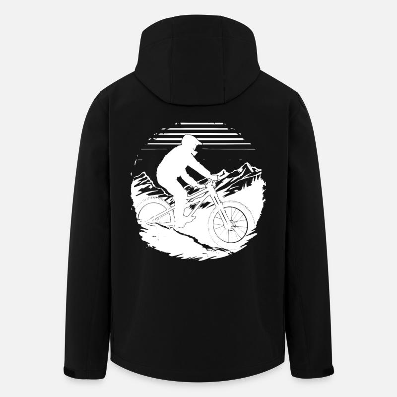 Mountainbiker Zeichnung - Recycelte Männer Softshell-Jacke von Stanley/Stella - Schwarz