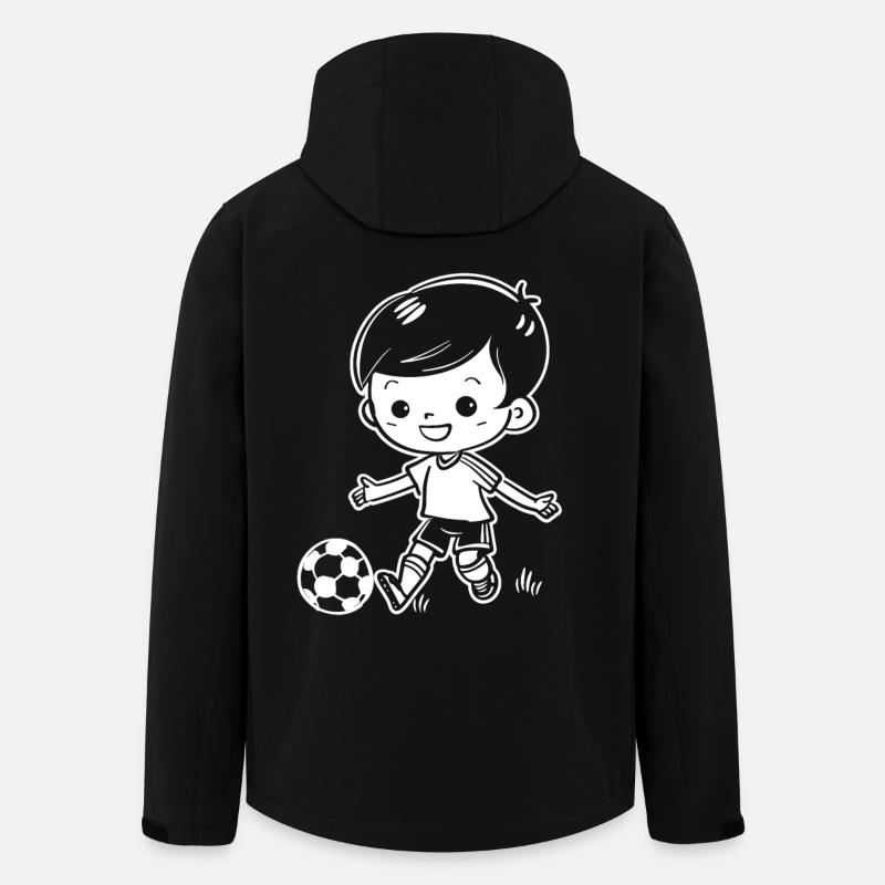 Soccer Boy Drawing - Men’s Recycled Softshell Jacket by Stanley/Stella - black