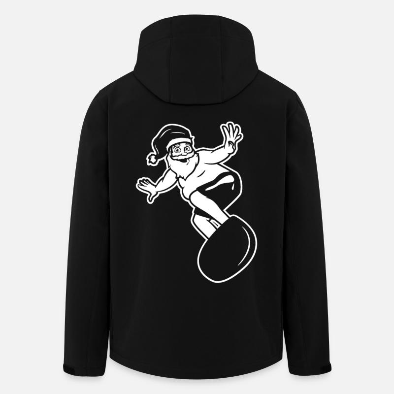 Surfer Santa Claus - Recycelte Männer Softshell-Jacke von Stanley/Stella - Schwarz