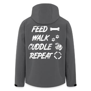 Feed Walk Cuddle Repeat - Recycelte Männer Softshell-Jacke von Stanley/Stella - Schwarz - Hinten - AI Model Male 185 light (185cm)