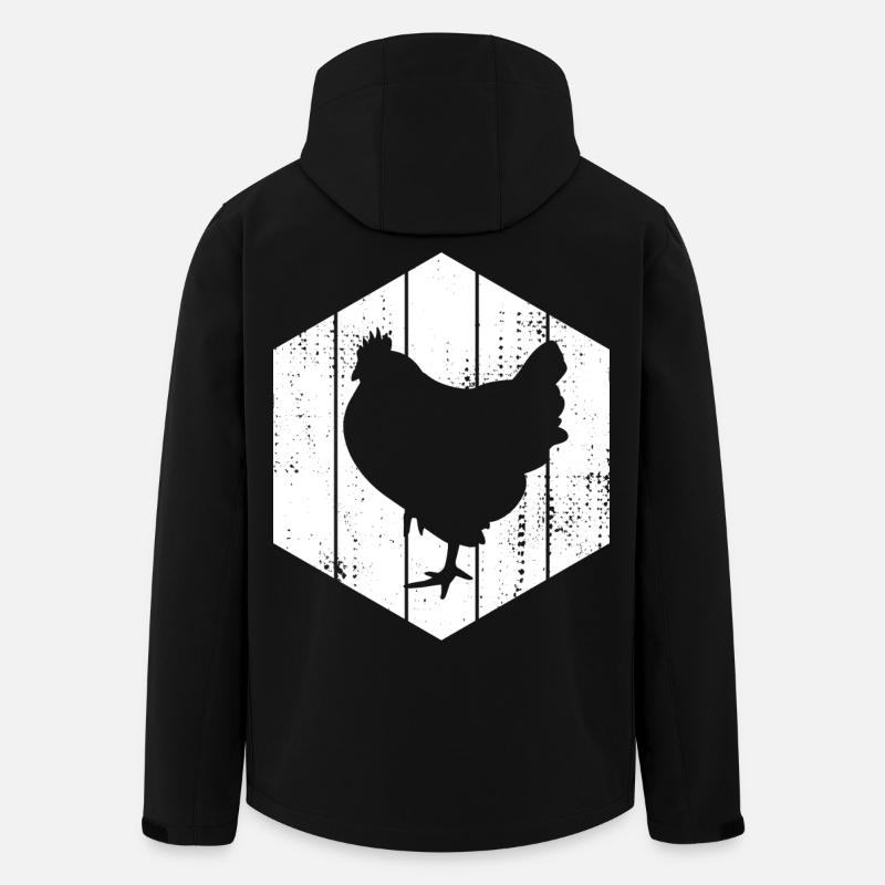 Dessin de poule - Veste softshell homme en polyester recyclé Stanley/Stella - noir