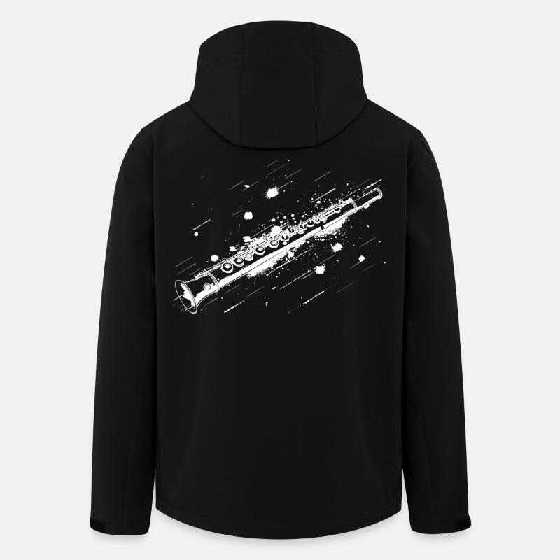 Flûte Street Art - Veste softshell homme en polyester recyclé Stanley/Stella - noir