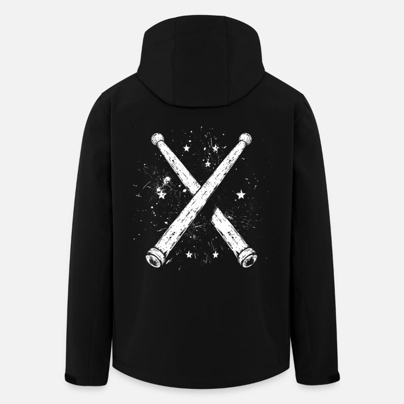 Schlagzeugstöcke Grafik - Recycelte Männer Softshell-Jacke von Stanley/Stella - Schwarz