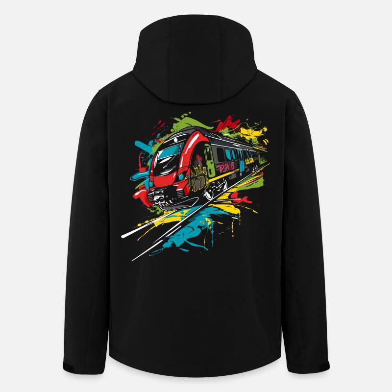 Graffiti Railway - Men’s Recycled Softshell Jacket by Stanley/Stella - black