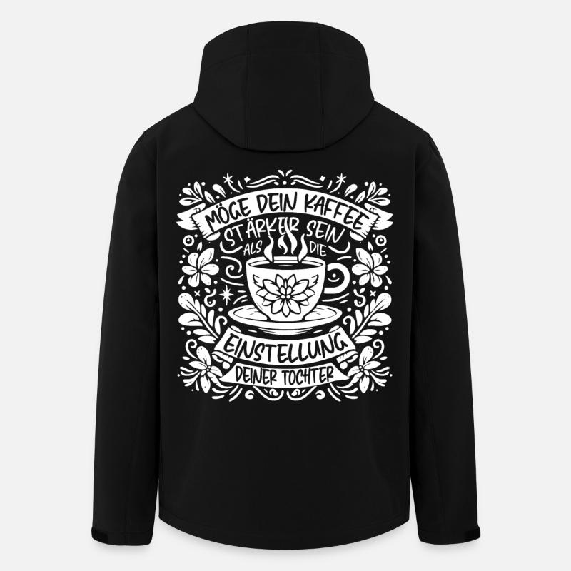 Tochter mit Koffeinhaltige Einstellung - Recycelte Männer Softshell-Jacke von Stanley/Stella - Schwarz