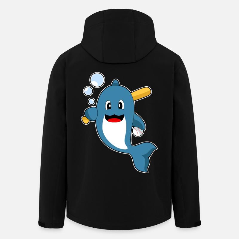 Delfin Baseball Baseballschläger - Recycelte Männer Softshell-Jacke von Stanley/Stella - Schwarz