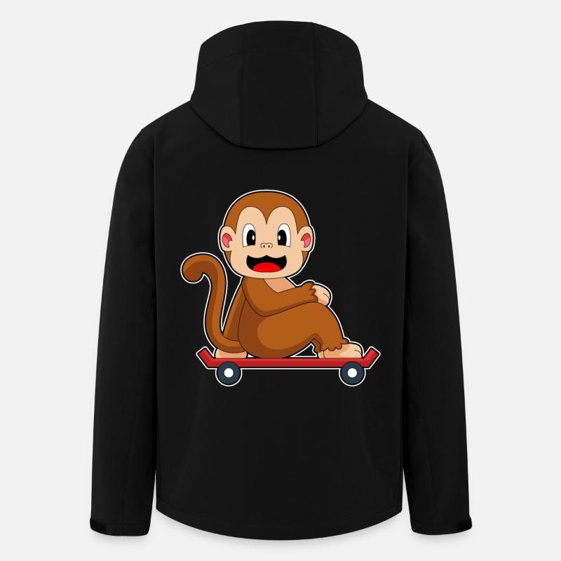 Monkey Skater Skateboard - Men’s Recycled Softshell Jacket by Stanley/Stella - black