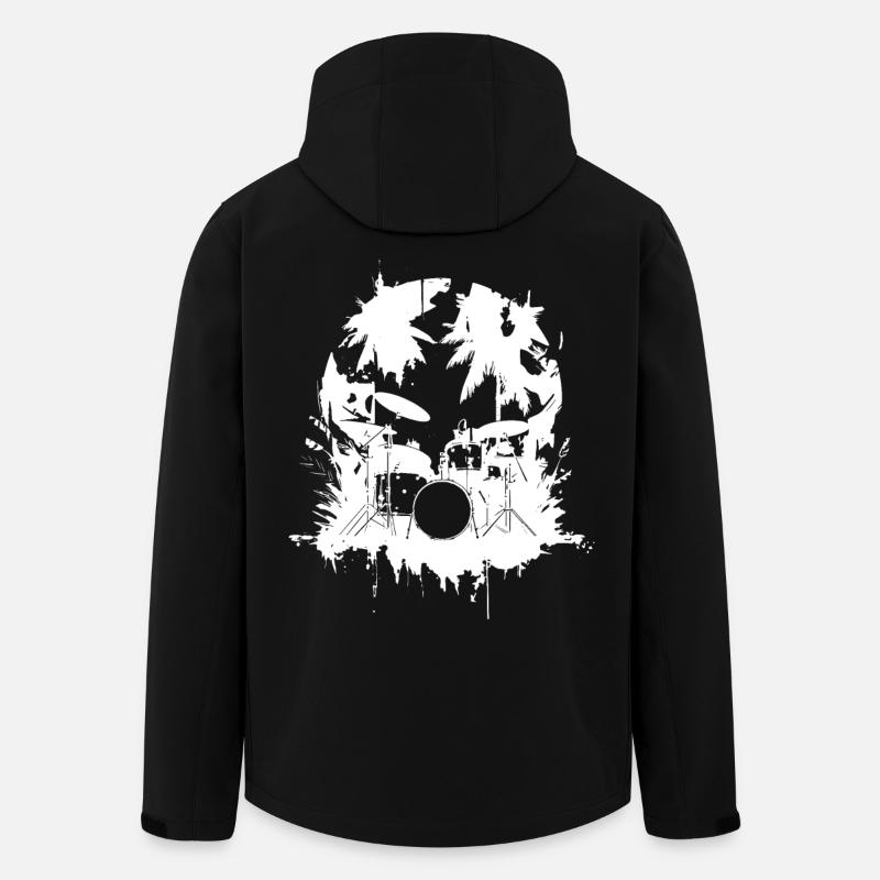Schlagzeug Grafik - Recycelte Männer Softshell-Jacke von Stanley/Stella - Schwarz