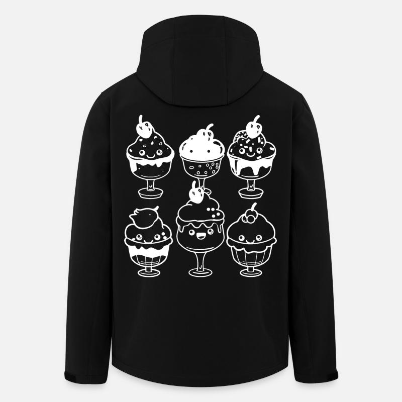 Ice Cream Cartoon Look - Men’s Recycled Softshell Jacket by Stanley/Stella - black