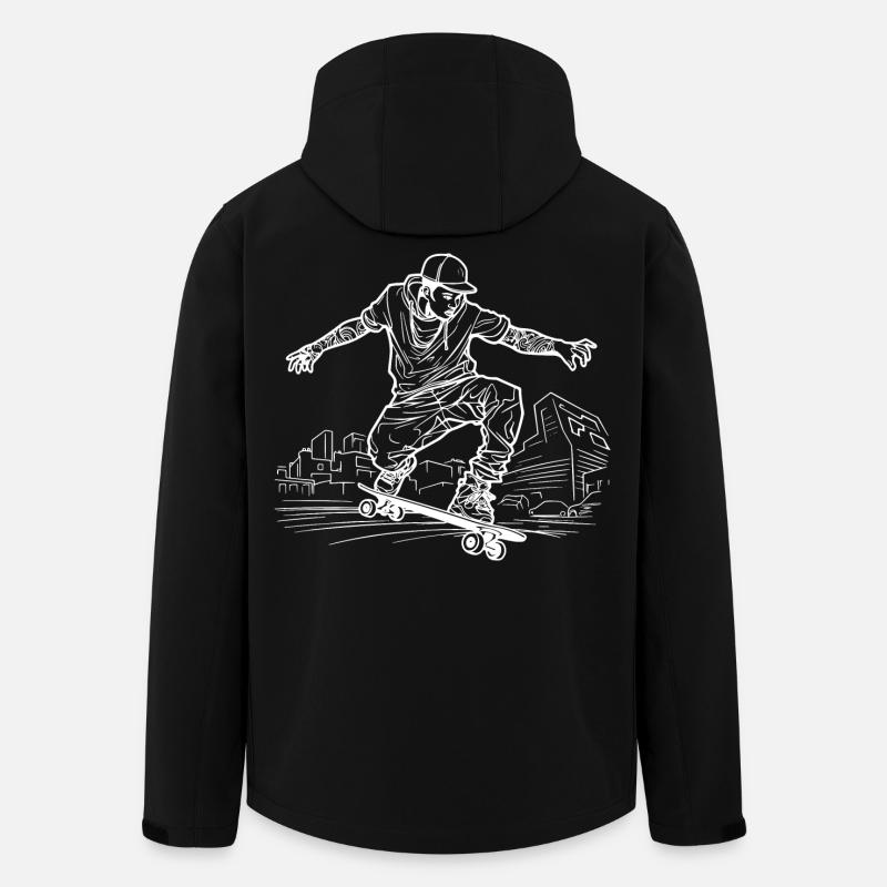 Skateboarder Zeichnung - Recycelte Männer Softshell-Jacke von Stanley/Stella - Schwarz
