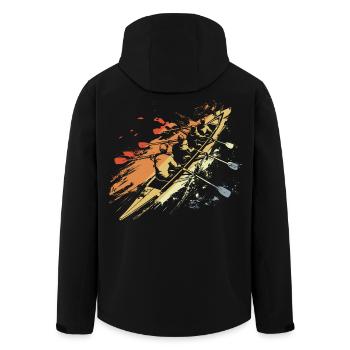 Retro Rowing Team Graphic - Men’s Recycled Softshell Jacket by Stanley/Stella - black - Back - AI Model Male 185 light (185cm)