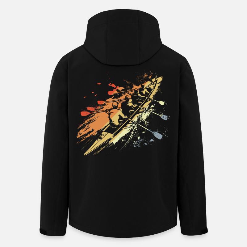 Graphique de l’équipe d’aviron rétro - Veste softshell homme en polyester recyclé Stanley/Stella - noir