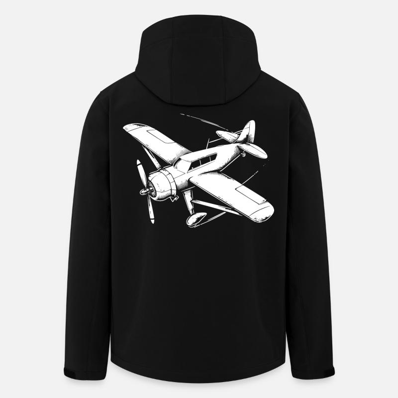 Propeller Plane Drawing - Men’s Recycled Softshell Jacket by Stanley/Stella - black