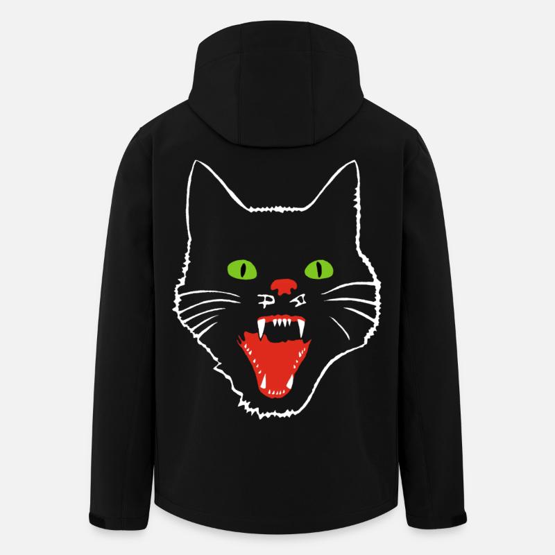 Chat terrifiant aux yeux verts - Veste softshell homme en polyester recyclé Stanley/Stella - noir