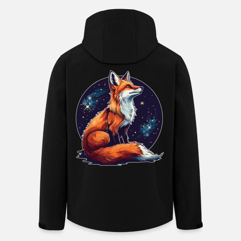 Fuchs mit Sternen - Recycelte Männer Softshell-Jacke von Stanley/Stella - Schwarz