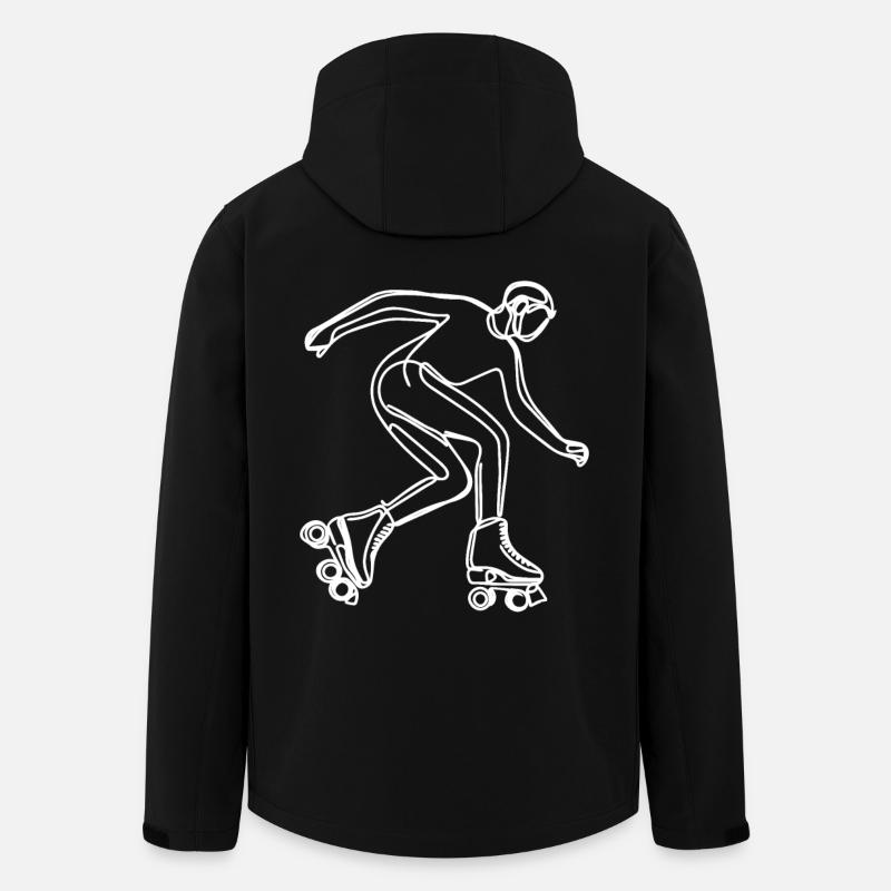 Dessin de patineur à roulettes - Veste softshell homme en polyester recyclé Stanley/Stella - noir