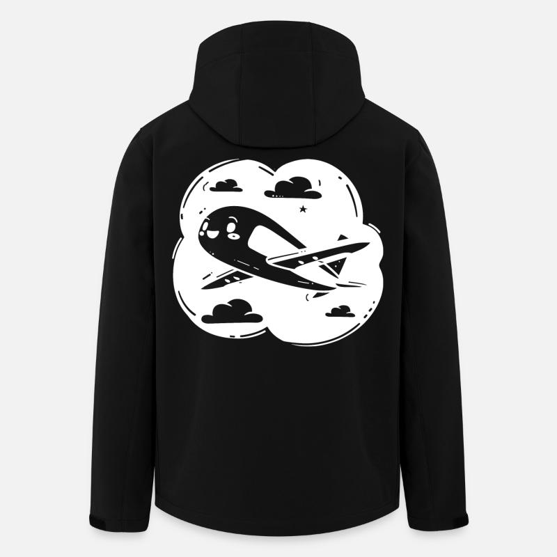 Propeller Plane Drawing - Men’s Recycled Softshell Jacket by Stanley/Stella - black