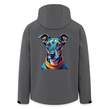 Whippet Hunderasse Bunte Karikatur Kawaii - Recycelte Männer Softshell-Jacke von Stanley/Stella - Schwarz - Hinten - AI Model Male 185 light (185cm)